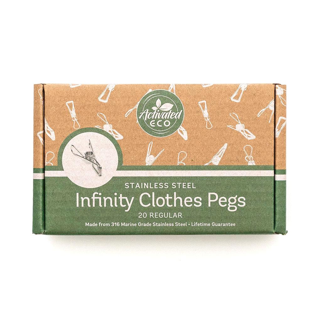Activated Eco Stainless Steel Infinity Clothes Pegs 20pk