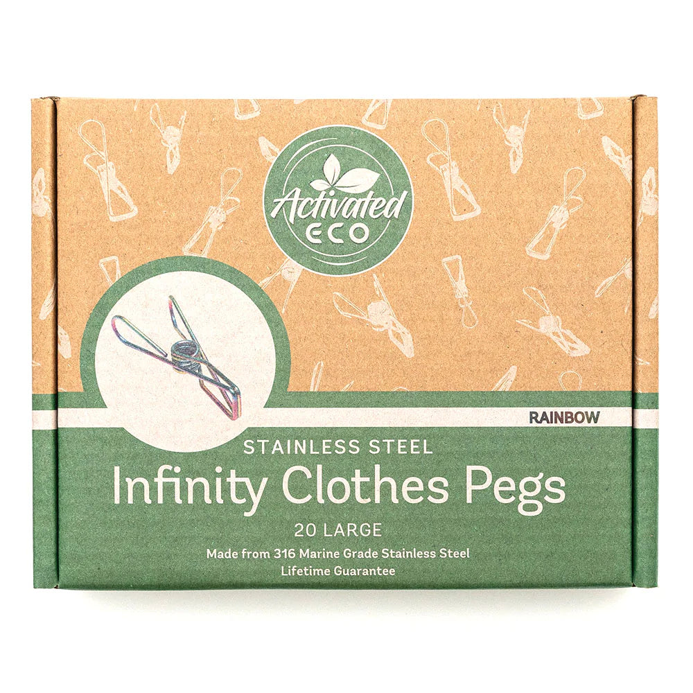 Activated Eco Stainless Steel Infinity Pegs - Pack 20 Large Rainbow
